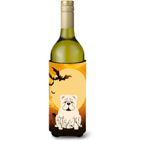 "Caroline's Treasures BB4389LITERK Halloween English Bulldog White Wine Bottle Beverage Insulator Hugger, 750ml, Multicolor"