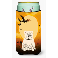 "Caroline's Treasures Halloween English Bulldog White Tall Boy Beverage Insulator Hugger BB4389TBC, Multicolor"