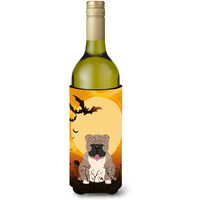 "Caroline's Treasures BB4392LITERK Halloween English Bulldog Grey Brindle Wine Bottle Beverage Insulator Hugger, 750ml, Multicolor"