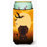 "Caroline's Treasures Halloween Wire Haired Dachshund Chocolate Tall Boy Beverage Insulator Hugger BB4395TBC, Multicolor"