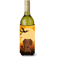 "Caroline's Treasures BB4396LITERK Halloween Dachshund Red Brown Wine Bottle Beverage Insulator Hugger, 750ml, Multicolor"