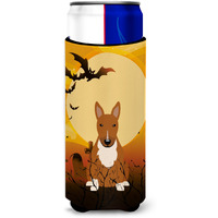 "Caroline's Treasures BB4400MUK Halloween Bull Terrier Red Michelob Ultra Hugger for Slim Cans, Multicolor"