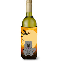 "Caroline's Treasures BB4405LITERK Halloween Chow Chow Blue Wine Bottle Beverage Insulator Hugger, 750ml, Multicolor"