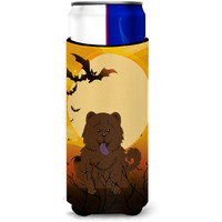 "Caroline's Treasures BB4407MUK Halloween Chow Chow Chocolate Michelob Ultra Hugger for Slim Cans, Multicolor"