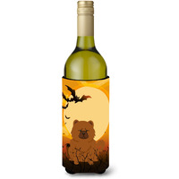 "Caroline's Treasures BB4408LITERK Halloween Chow Chow Red Wine Bottle Beverage Insulator Hugger, 750ml, Multicolor"