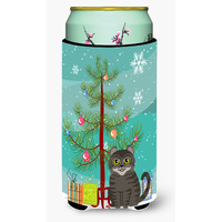 "Caroline's Treasures American Curl Cat Merry Christmas Tree Tall Boy Beverage Insulator Hugger, Multicolor"