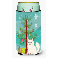 "Caroline's Treasures Turkish Angora Cat Merry Christmas Tree Tall Boy Beverage Insulator Hugger, Multicolor"
