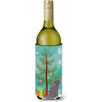 "Caroline's Treasures Korat Cat Merry Christmas Tree Wine Bottle Beverage Insulator Hugger, 750 ml, Multicolor"