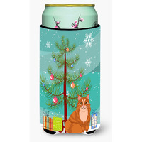 "Caroline's Treasures Maine Coon Cat Merry Christmas Tree Tall Boy Beverage Insulator Hugger, Multicolor"