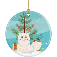 "Caroline's Treasures Persian Cat Merry Christmas Tree Ceramic Ornament, Multicolor"