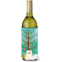 "Caroline's Treasures Persian Cat Merry Christmas Tree Wine Bottle Beverage Insulator Hugger, 750 ml, Multicolor"