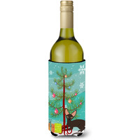 "Caroline's Treasures Peter bald Cat Merry Christmas Tree Wine Bottle Beverage Insulator Hugger, 750 ml, Multicolor"