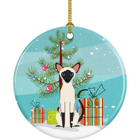 Caroline's Treasures Siamese Cat Merry Christmas Tree Ceramic Ornament