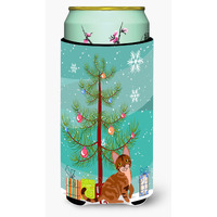 "Caroline's Treasures Sokoke Cat Merry Christmas Tree Tall Boy Beverage Insulator Hugger, Multicolor"