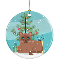 Caroline's Treasures Tonkinese Cat Merry Christmas Tree Ceramic Ornament