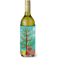 "Caroline's Treasures Tonkinese Cat Merry Christmas Tree Wine Bottle Beverage Insulator Hugger, 750 ml, Multicolor"