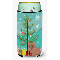 "Caroline's Treasures Tonkinese Cat Merry Christmas Tree Tall Boy Beverage Insulator Hugger, Multicolor"