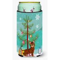 "Caroline's Treasures Toyger Cat Merry Christmas Tree Tall Boy Beverage Insulator Hugger, Multicolor"