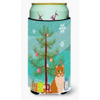 "Caroline's Treasures Merry Christmas Tree Ural Rex Cat Tall Boy Beverage Insulator Hugger, Multicolor"