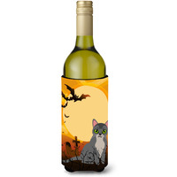 "Caroline's Treasures Halloween Asian Cat Wine Bottle Beverage Insulator Hugger, 750 ml, Multicolor"