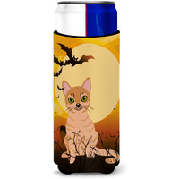 "Caroline's Treasures Halloween Australian Mist Cat Michelob Ultra Hugger For Slim Cans, Slim Can, Multicolor"