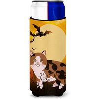 "Caroline's Treasures Halloween Manx Cat Michelob Ultra Hugger For Slim Cans, Slim Can, Multicolor"