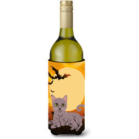 "Caroline's Treasures Halloween Russian Blue Cat Wine Bottle Beverage Insulator Hugger, 750 ml, Multicolor"