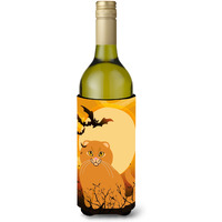 "Caroline's Treasures Halloween Scottish Fold Cat Wine Bottle Beverage Insulator Hugger, 750 ml, Multicolor"