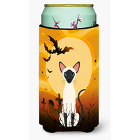 "Caroline's Treasures Halloween Siamese Cat Tall Boy Beverage Insulator Hugger, Multicolor"