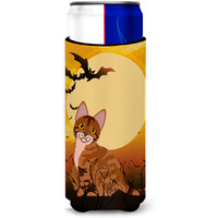 "Caroline's Treasures Halloween Sokoke Cat Michelob Ultra Hugger For Slim Cans, Slim Can, Multicolor"