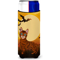"Caroline's Treasures Halloween Toyger Cat Michelob Ultra Hugger For Slim Cans, Slim Can, Multicolor"