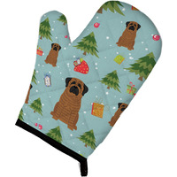"Caroline's Treasures BB4675OVMT Christmas Mastiff Brindle Oven Mitt, 12"" by 8.5"", Multicolor"
