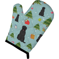"Caroline's Treasures BB4686OVMT Christmas Black Russian Terrier Oven Mitt, 12"" by 8.5"", Multicolor"