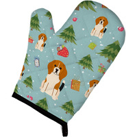 "Caroline's Treasures BB4700OVMT Christmas Beagle Tricolor Oven Mitt, 12"" by 8.5"", Multicolor"