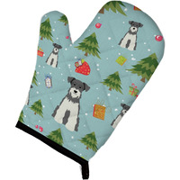 "Caroline's Treasures BB4714OVMT Christmas Miniature Schanuzer Salt and Pepper Oven Mitt, 12"" by 8.5"", Multicolor"