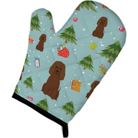 "Caroline's Treasures BB4723OVMT Christmas Irish Water Spaniel Oven Mitt, 12"" by 8.5"", Multicolor"