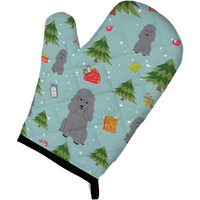 "Caroline's Treasures BB4728OVMT Christmas Poodle Silver Oven Mitt, 12"" by 8.5"", Multicolor"