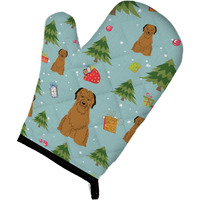 "Caroline's Treasures BB4742OVMT Christmas Briard Brown Oven Mitt, 12"" by 8.5"", Multicolor"