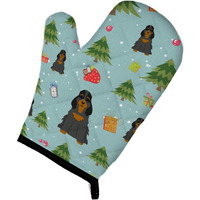 "Caroline's Treasures BB4753OVMT Christmas Cocker Spaniel Black Tan Oven Mitt, 12"" by 8.5"", Multicolor"
