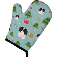 "Caroline's Treasures BB4765OVMT Christmas Pekingnese Black White Oven Mitt, 12"" by 8.5"", Multicolor"