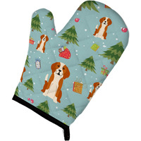 "Caroline's Treasures BB4770OVMT Christmas English Foxhound Oven Mitt, 12"" by 8.5"", Multicolor"