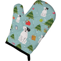 "Caroline's Treasures BB4774OVMT Christmas White Boxer Cooper Oven Mitt, 12"" by 8.5"", Multicolor"