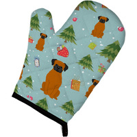 "Caroline's Treasures BB4775OVMT Christmas Fawn Boxer Oven Mitt, 12"" by 8.5"", Multicolor"