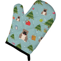 "Caroline's Treasures BB4786OVMT Christmas English Bulldog Grey Brindle Oven Mitt, 12"" by 8.5"", Multicolor"