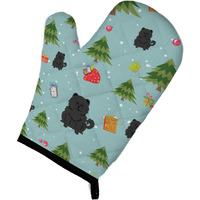 "Caroline's Treasures BB4803OVMT Christmas Chow Black Oven Mitt, 12"" by 8.5"", Multicolor"