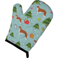 "Caroline's Treasures BB4823OVMT Christmas Borzoi Russian Greyhound Oven Mitt, 12"" by 8.5"", Multicolor"