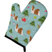 "Caroline's Treasures BB4870OVMT Christmas Shih Tzu Oven Mitt, 12"" by 8.5"", Multicolor"