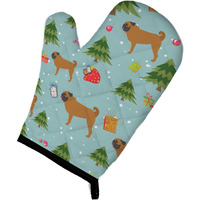 "Caroline's Treasures BB4871OVMT Christmas Pug Oven Mitt, 12"" by 8.5"", Multicolor"