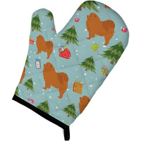 "Caroline's Treasures BB4875OVMT Christmas Chow Oven Mitt, 12"" by 8.5"", Multicolor"