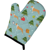"Caroline's Treasures BB4878OVMT Christmas Staffordshire Bull Terrier Oven Mitt, 12"" by 8.5"", Multicolor"